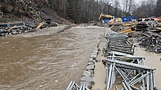 Stavba poldru u Kut�ína na Chrudimsku byla pod vodou. (24. února 2026)