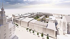 Nejnov�j�í vizualizace nové zástavby v oblasti komplexu n�kdej�ího obchodního...
