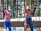 Tereza Vinklárková na záv�re�né polo�ce �tafety �en v Kontiolahti. Vpravo se...