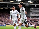 Harry Wilson z Fulhamu se raduje z gólu proti Tottenhamu.
