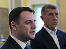 Premiér Andrej Babi� a ministr zahrani�í Petr Macinka po jednání Bezpe�nostní...