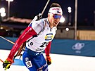 Michal Kr�má� na trati závodu s hromadným startem v Kontiolahti.