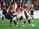 Momentka ze zápasu Slavia Praha - Sparta Praha.