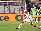 Radost Tomá�e Chorého (Slavia) z gólu na 3:1 v 82. minut� utkání proti Spart�.
