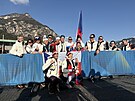 Simona Bubení�ková a její trasér David �r�tel slaví st�íbro z paralympijských...