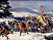 Obraz Adolfa Liebschera Vít�zství Sob�slava I. u Chlumce 18. února 1126...