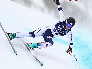 Barbora Nováková sjí�dí tra� alpského ly�ování, sjezdovou �ást kombinovaného...