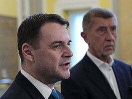 Premiér Andrej Babi� a ministr zahrani�í Petr Macinka po jednání Bezpe�nostní...