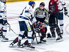 Samuel Vigneault posílá k ledu spar�anského kapitána Filipa Chlapíka.