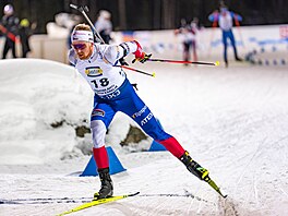 Vít�zslav Hornig b�hem závodu s hromadným startem v Kontiolahti.