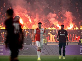 Momentka ze zápasu Slavia Praha - Sparta Praha.