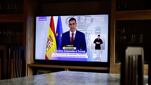 �pan�lsk� premi�r Pedro S�nchez pronesl projev k situaci v �r�nu. (4. b�ezna 2026)