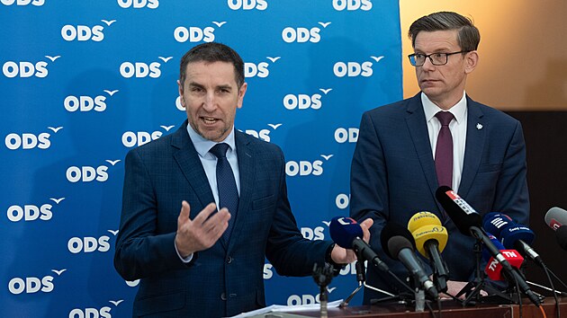 Tiskov� konference klubu ODS. Na sn�mku Karel Haas a Martin Kupka. (5. b�ezna 2026)