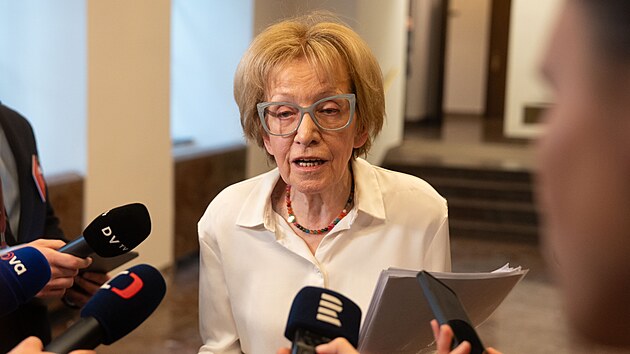 Poslaneck� sn�movna projedn�v� ��dost o vyd�n�  Andreje Babi�e (ANO) a Tomia Okamury (SPD) k trestn�mu st�h�n�. Na sn�mku Helena V�lkov� (ANO). (5. b�ezna 2026)