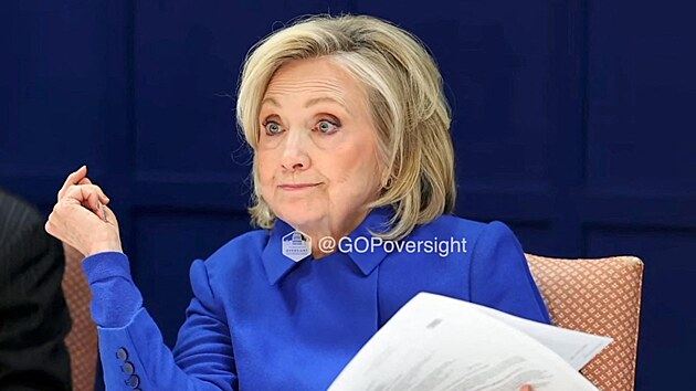 Hillary Clintonov� sv�d�� p�ed kongresov�m panelem o sv�ch vazb�ch na zesnul�ho sexu�ln�ho delikventa Jeffreyho Epsteina. (26. �nora 2026)