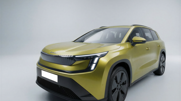 Vizualizace elektromobilu �koda Peaq v pod�n� design�ra Jana Hrodka, kter� k tvorb� p�izval um�lou inteligenci.
