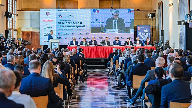 N�rodn� konference Na�e bezpe�nost nen� samoz�ejmost v M��ovn� Pra�sk�ho hradu. (5. b�ezna 2026)