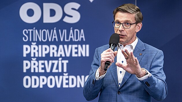 P�edseda ODS Martin Kupka p�edstavil priority st�nov� vl�dy a �leny t�mu. (9. b�ezna 2026)