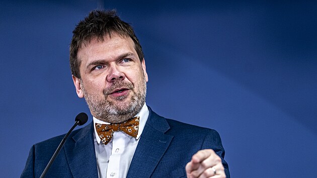 P�edstaven� priorit st�nov� vl�dy a �len� t�mu. Na sn�mku Martin Baxa (ODS). (9. b�ezna 2026)