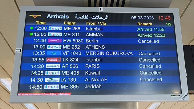 Leti�t� v libanonsk�m Bejr�tu muselo zru�it mnoh� lety. (5. b�ezna 2026)