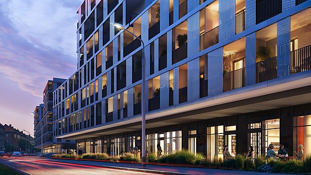 Budova ve t�et� etap� Kolbenova Parku u metra Vyso�ansk� od CPI Property Group (11. b�ezna 2026)