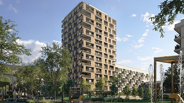 Budova ve t�et� etap� Kolbenova Parku u metra Vyso�ansk� od CPI Property Group (11. b�ezna 2026)