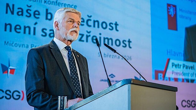 Prezident Petr Pavel na konferenci Na�e bezpe�nost nen� samoz�ejmost na Pra�sk�m hrad�. (5. b�ezna 2026)