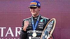 George Russell z Mercedesu po vít�zství ve Velké cen� Austrálie.