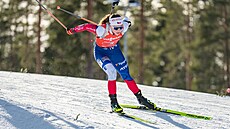 Jessica Jislová b�hem �tafety �en v Kontiolahti.