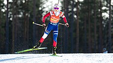 Tereza Voborníková bojuje b�hem �tafety �en v Kontiolahti.