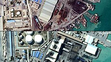 Fotografie ukazují st�echu námo�ní základny Bú�ehr nacházející se v ji�ním...