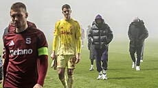 Zklamaní spar�an�tí fotbalisté po vypadnutí z domácího poháru.
