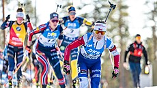 Tereza Voborníková na trati závodu s hromadným startem v Kontiolahti