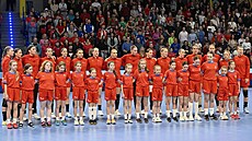 �eské házenká�ky p�ed zápasem proti Turecku