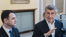 Premiér Andrej Babi� a ministr zahrani�í Petr Macinka po jednání Bezpe�nostní...