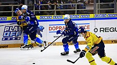 Momentka z prvního utkání série p�edkola play off mezi Kometou a �eskými...
