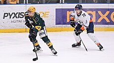 Momentka z utkání Vsetín - Litom��ice ve �tvrtfinále play off první ligy.