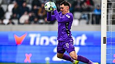 Martin Jedli�ka zasahuje ve �tvrtfinále poháru proti Hradci Králové.