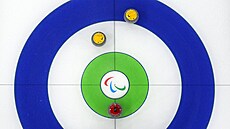 Curling vozí�ká�� na paralympijských hrách v Cortin� d�Ampezzo.
