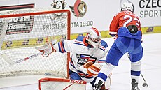 Milan Hejduk blafákem p�ekonává svého n�kdej�ího spoluhrá�e Du�ana Salfického v...