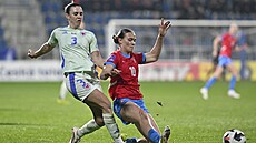 Germma Evansová z Walesu v souboji o mí� s Janou �ufánkovou.