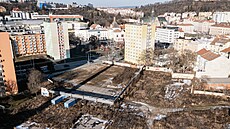 Rozlehl� plocha po od�vn�m podniku Kras v sousedstv� Mendlova n�m�st� v Brn�...