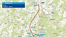 Nejslo�it�j�í úsek silnice I/73 mezi Troubskem u dálnice D1 a Bo�itovem. Oproti...
