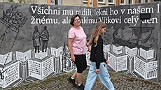Knihovna v Ostrav�-Vítkovicích a její mural.