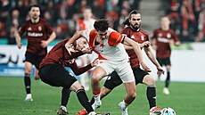 Momentka ze zápasu Slavia Praha - Sparta Praha.