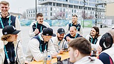 �eský parahokejový tým ve vesnici v Milán�,