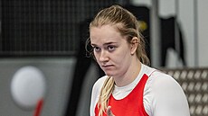 Julia Reisingerová na tréninku �eských basketbalistek