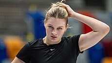 Petra Malíková na tréninku �eských basketbalistek