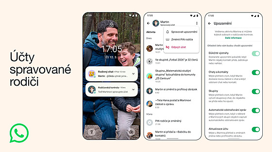 WhatsApp ú�et pro d�ti spravovaný rodi�em