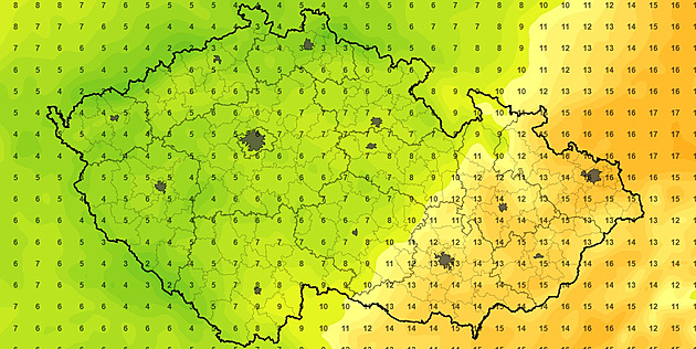 Víkendové počasí rozdělí Česko. Mapa ukazuje, kde bude 16 stupňů a kde nový sníh